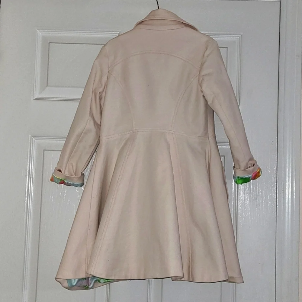 Ted Baker Girls Pink Flared Trench Coat - Picture 4 of 8